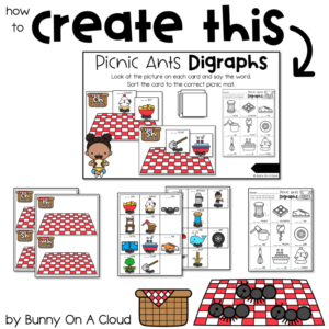 How To Create This - Picnic Ants Digraphs Bunny On A Cloud