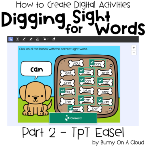 Digging for Sight Words Part 2 - TpT Easel